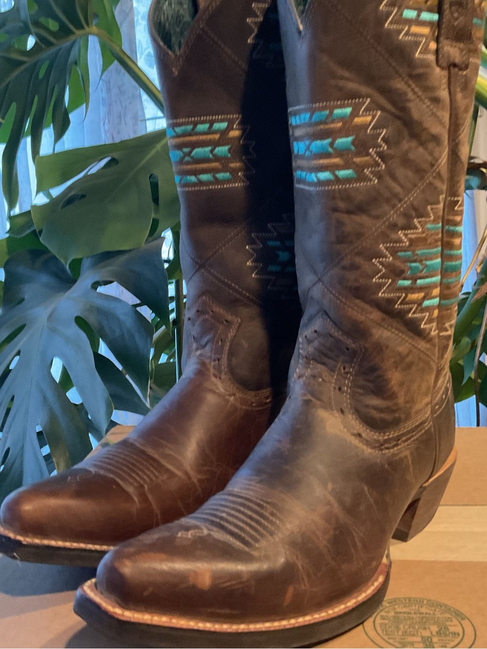 Ariat Boots with Turquoise Embroidery